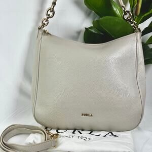 FURLA Calf Leather Gold Hardwear Cometa Hobo Shoulder Crossbody Bag